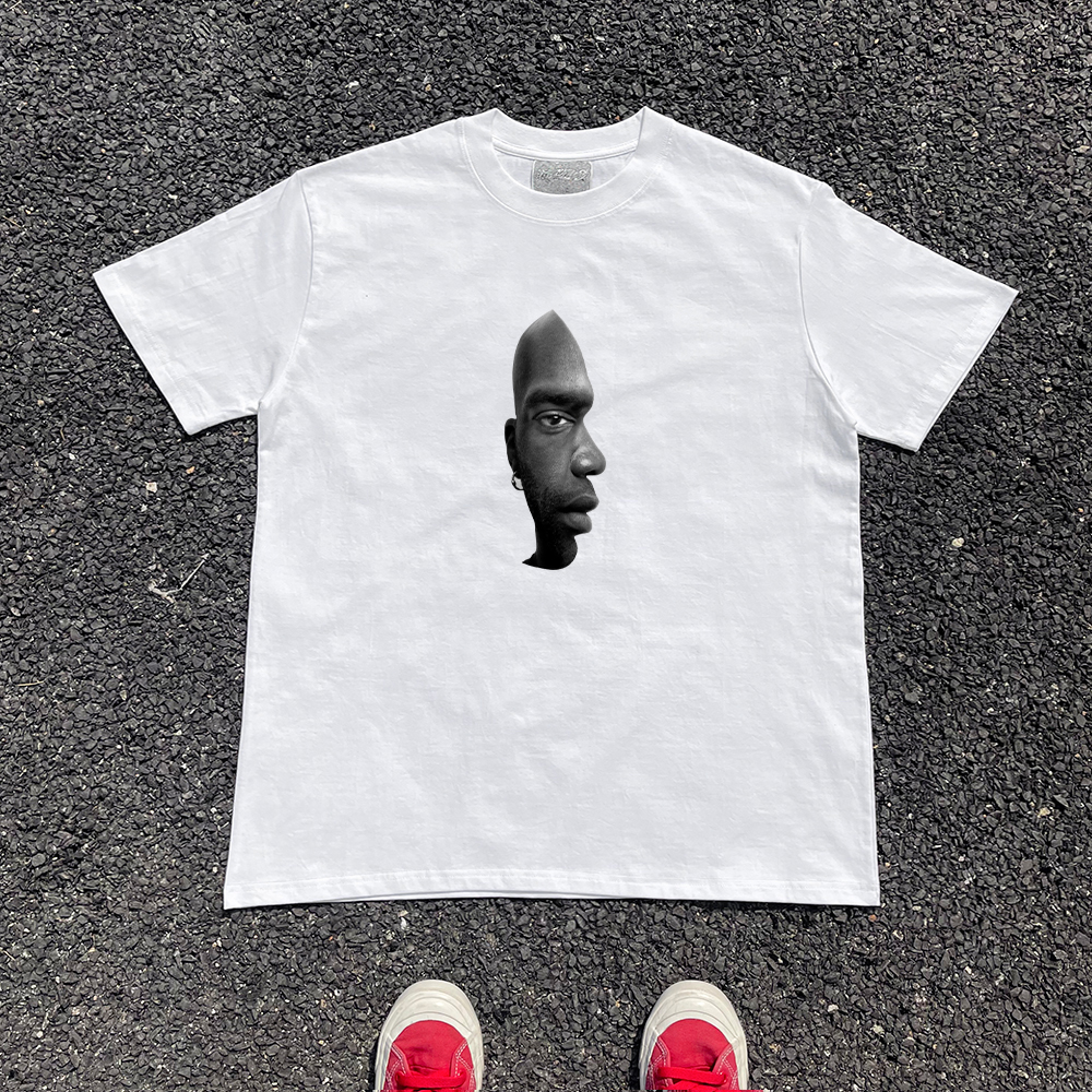 100%纯棉320克重磅夏季情侣小众男士休闲ins圆领短袖夏季时尚百搭