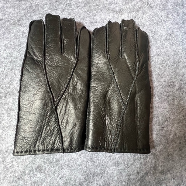 加大码男款羊皮毛一体手套