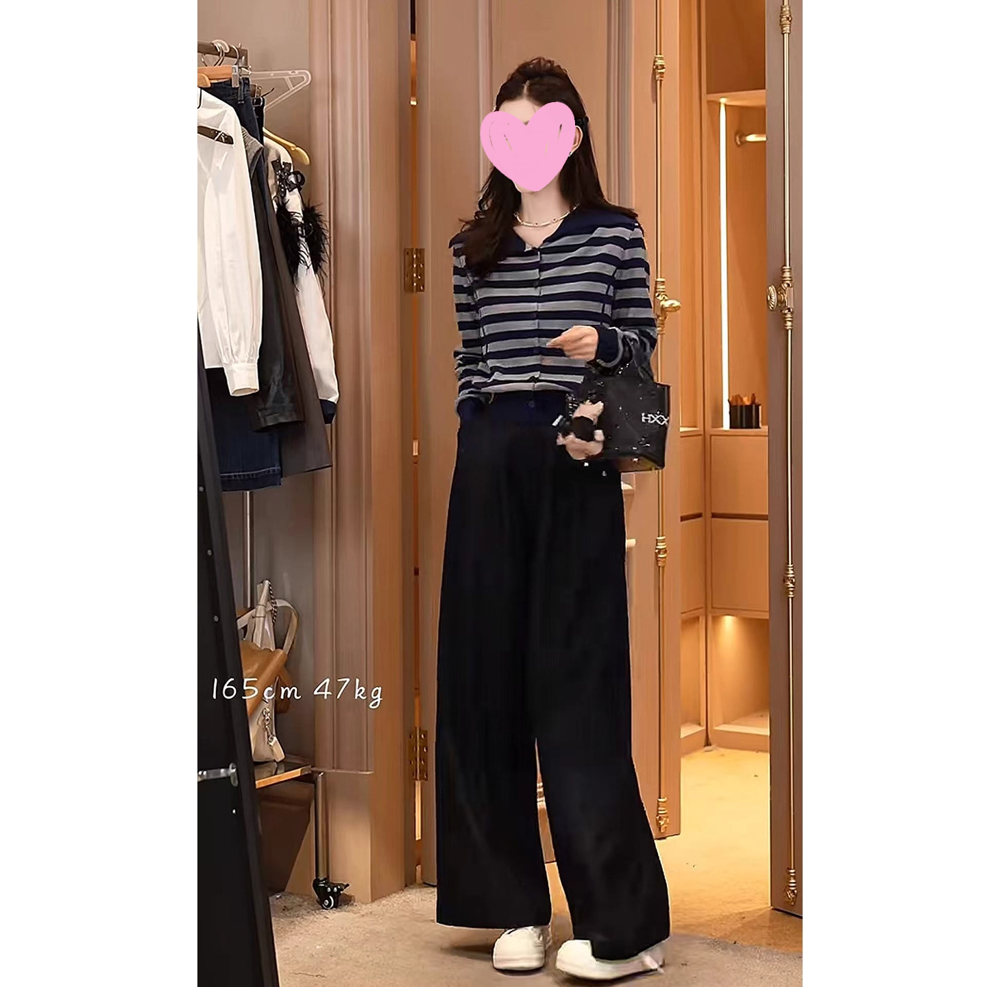 多娜同款女装小个子慵懒风翻领针织衫女秋季新款复古气质百搭上衣