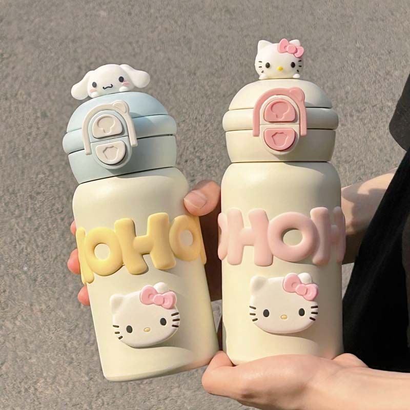 可爱保温杯女生学生吸管水杯高颜值316双饮不锈钢便携ins保暖杯