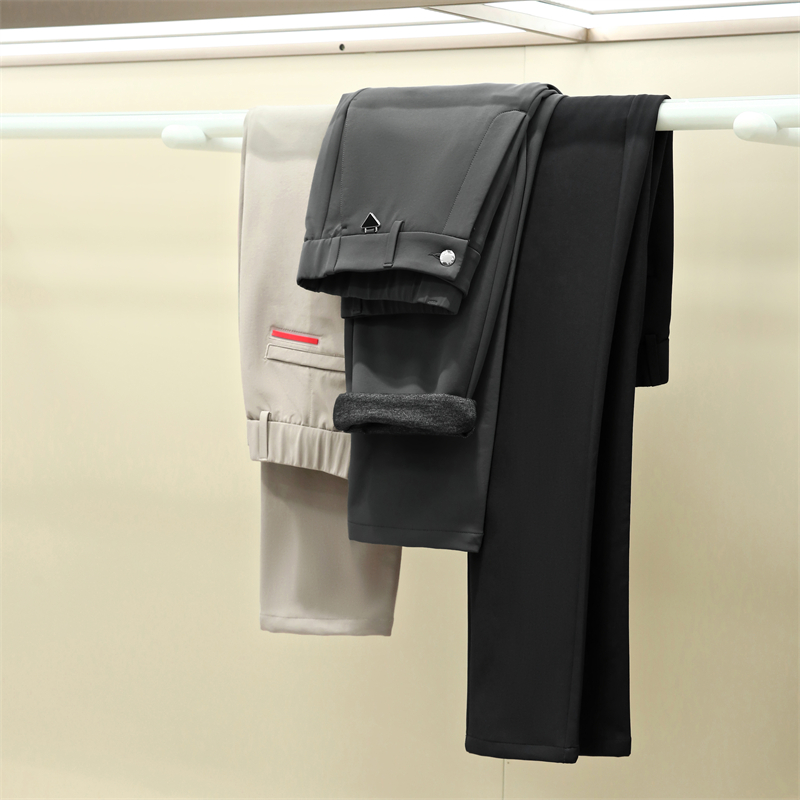 意奢都市风 男士秋冬季防风加绒软壳裤保暖轻商务通勤弹力休闲裤