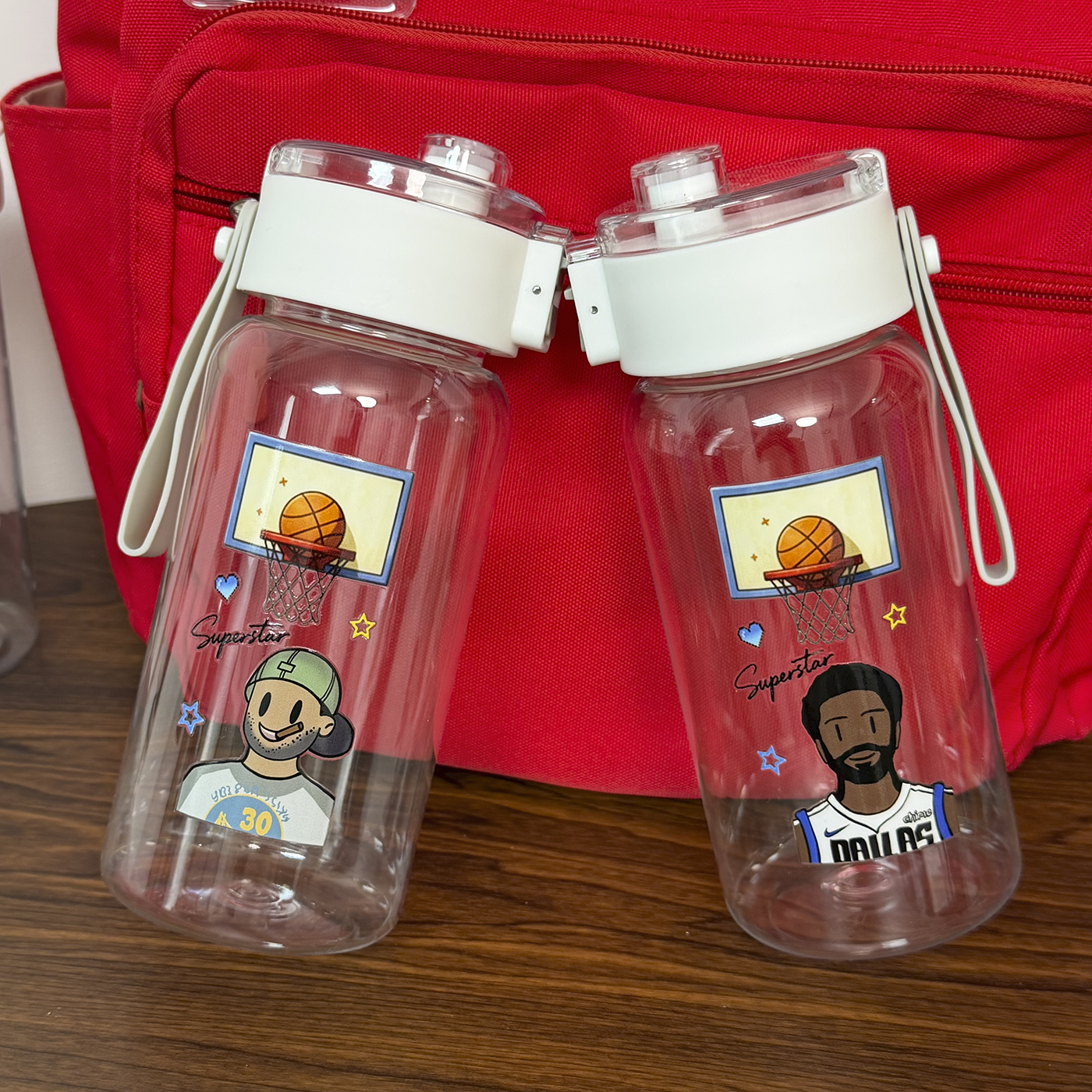 库里欧文篮球运动水杯卡通头像防水保温杯无印良品同款男生礼物