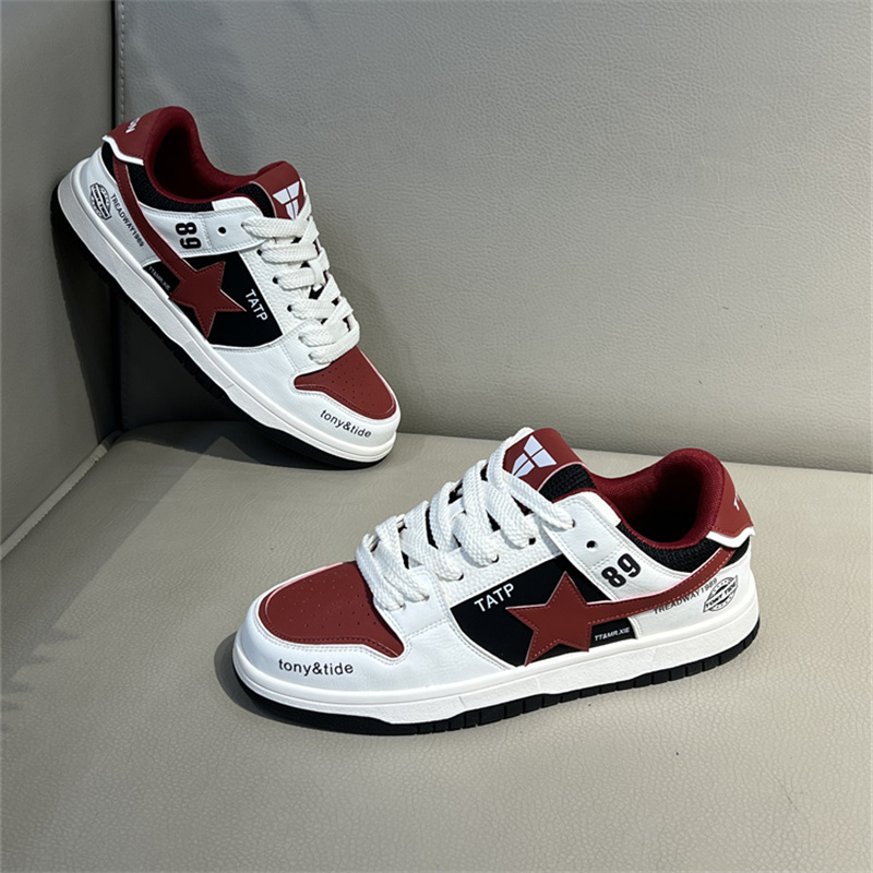 男鞋2025秋季新款拼色百搭休闲板鞋透气软底低帮潮流时尚运动鞋男