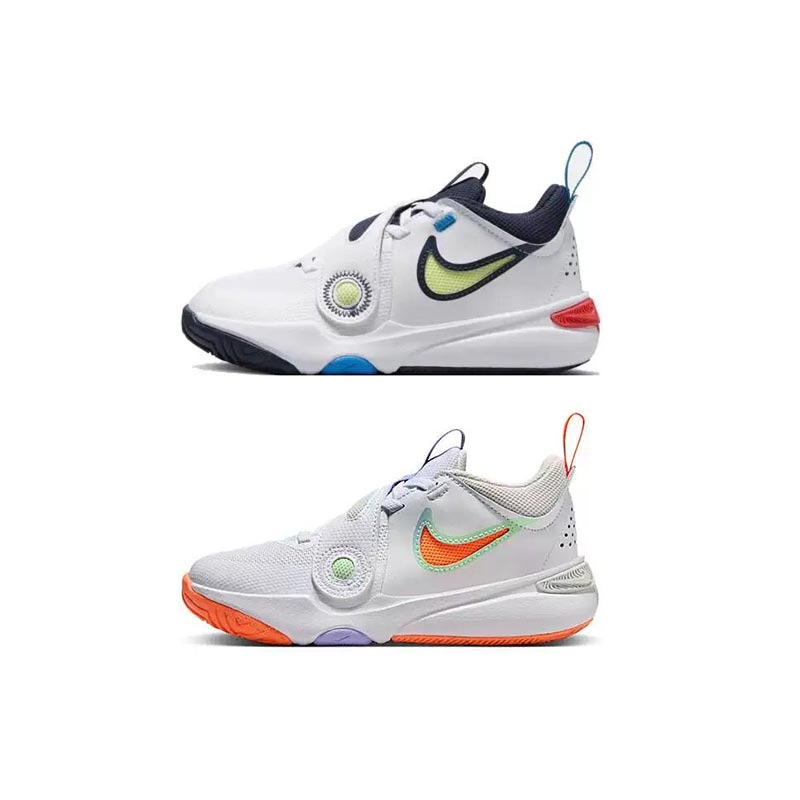 正品耐克NIKE儿童男女童低帮缓震魔术贴防滑篮球运动鞋DV8994-105