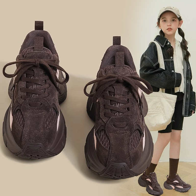 女童运动鞋2025秋冬新款儿童加绒鞋子中大童二棉老爹鞋轻便跑步鞋