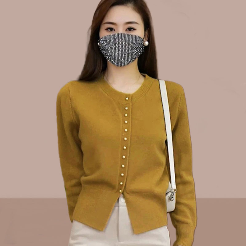 韩版简约轻奢风长袖针织开衫2026年春季新款女装洋气显瘦百搭上衣