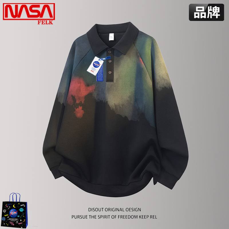 NASA联名男士卫衣男款秋冬季学生潮牌带领长袖体恤上衣服休闲外套