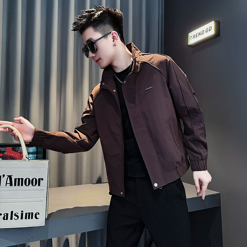 男士外套春秋款潮牌男装立领夹克2025新款高级感痞帅秋装短款上衣