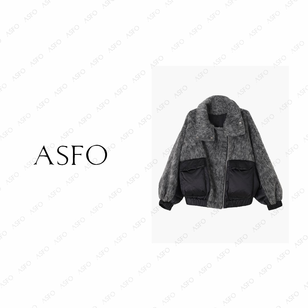 【AS马赛克】25新定制面料拼接高级保暖90白鹅绒服AS25DYRF04991