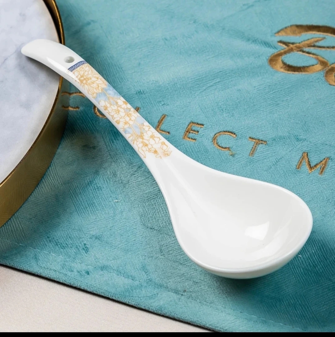 时光漫步家用陶瓷大汤勺1个装