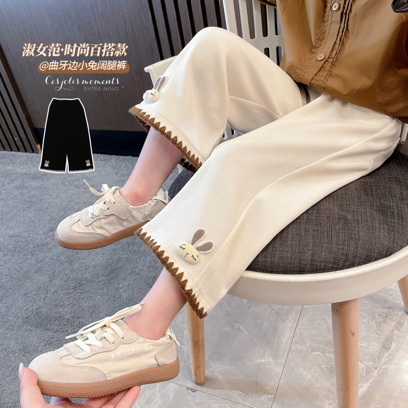 儿童阔腿裤女宝小女孩女童女宝洋气2025年新款长裤外穿裤子秋季