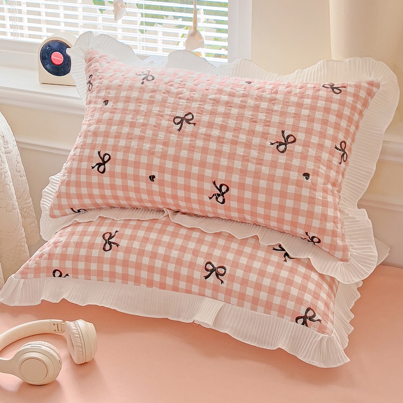 2025新款网红枕套纯水洗棉48×74cm单人单只一对装学生宿舍枕头套