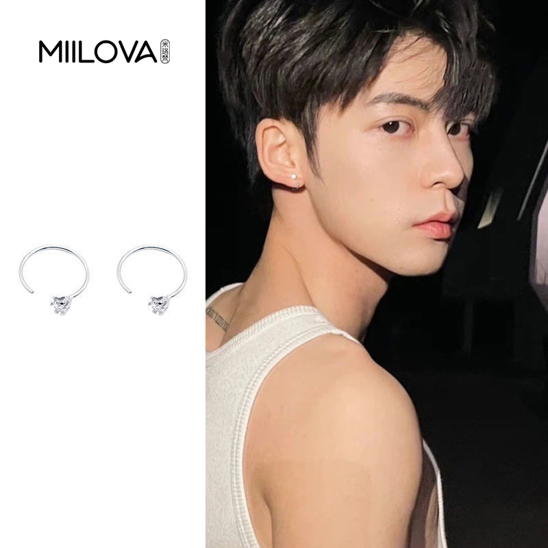 纯铜耳饰 痞帅耳钉男潮流嘻哈男款耳环设计帅气小众轻奢百搭ins女