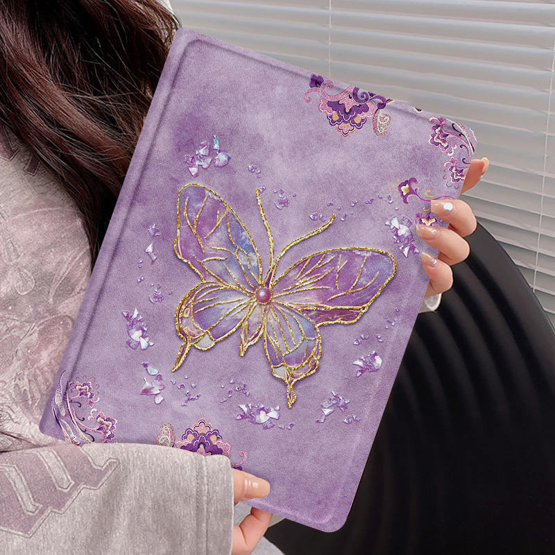 敦煌蝴蝶iPadair7平板保护套ipad11平板壳mini6自带笔槽pro防摔女