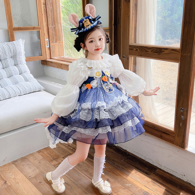 女童兔子警官洛丽塔公主裙朱迪警官生日礼服夏季新款儿童吊带裙子