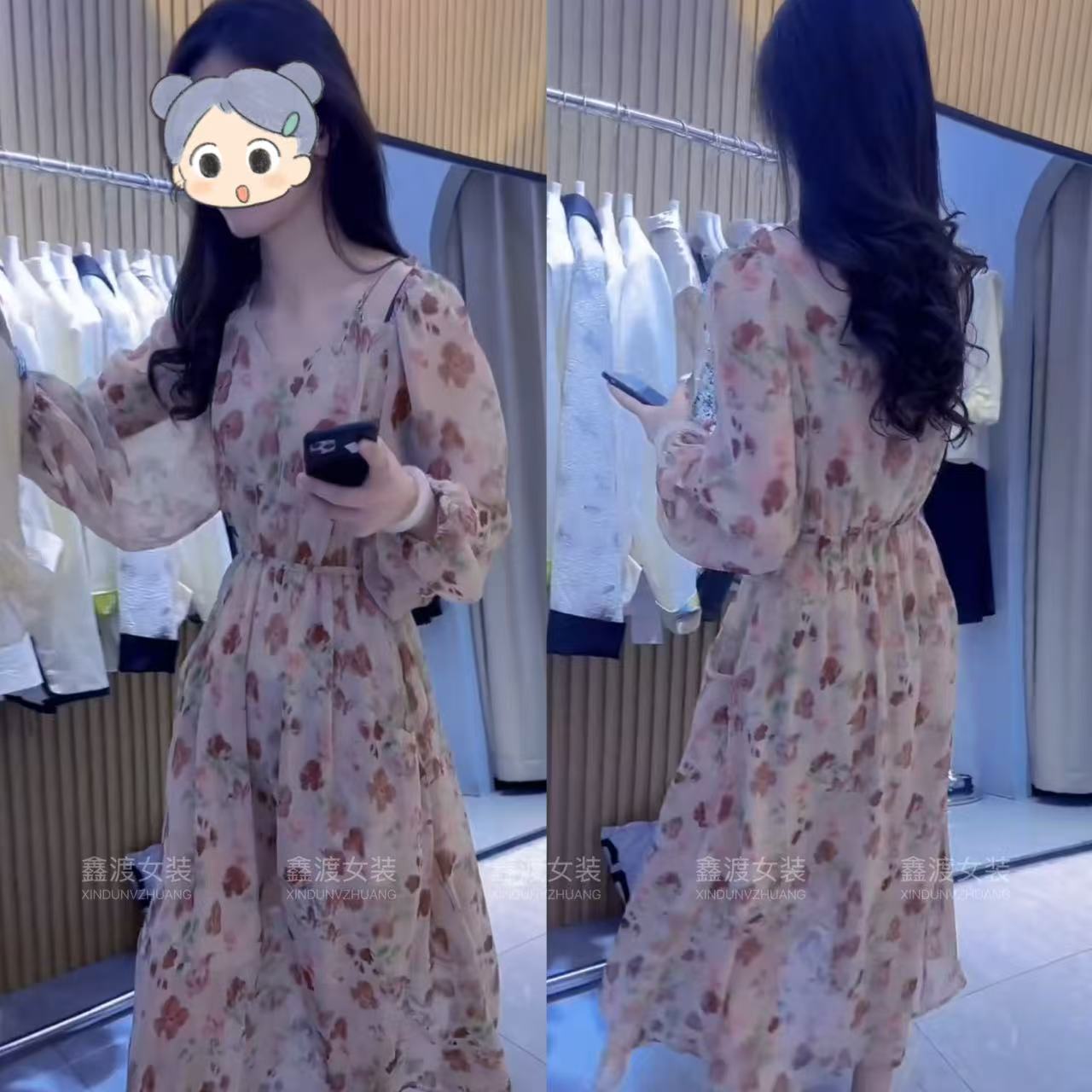 2025夏季新款时尚显瘦气质女士网红洋气连衣裙百搭款D9387