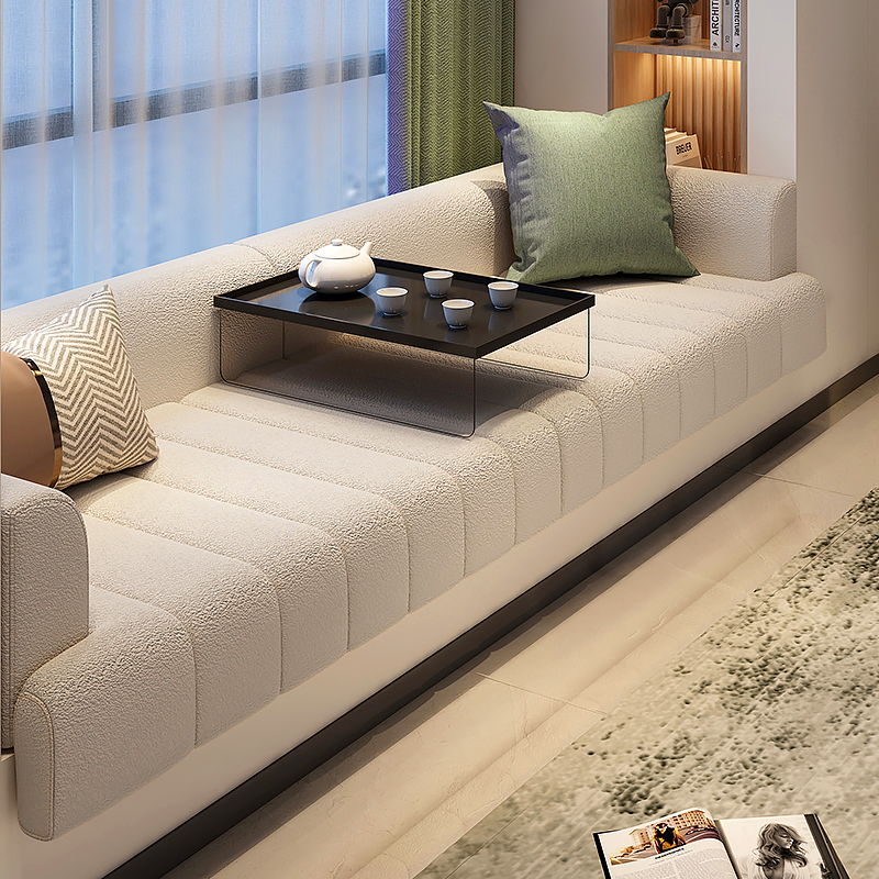 定制飘窗沙发飘窗垫现代简约泰迪绒卧室小沙发升级改造沙发可拆洗