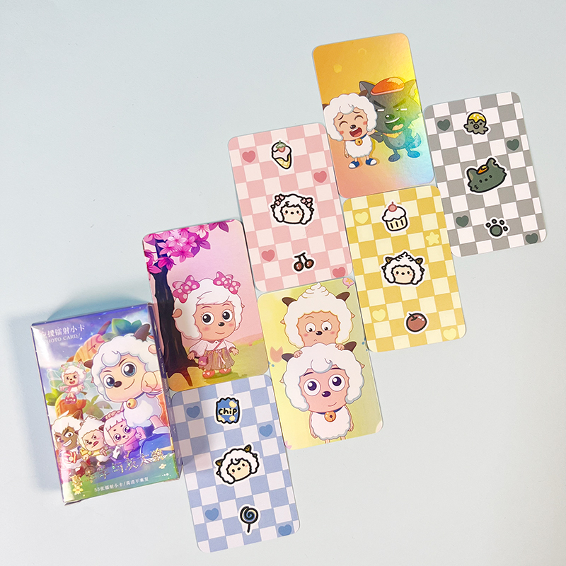 喜羊羊与灰太狼小卡周边新款剧照拍立得镭射高清收藏卡盒装lomo卡