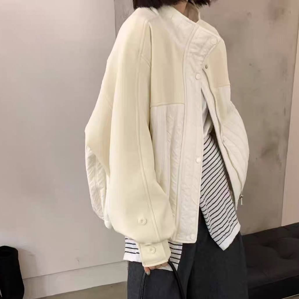 88117立领拼接加厚女秋冬新款休闲保暖短上衣