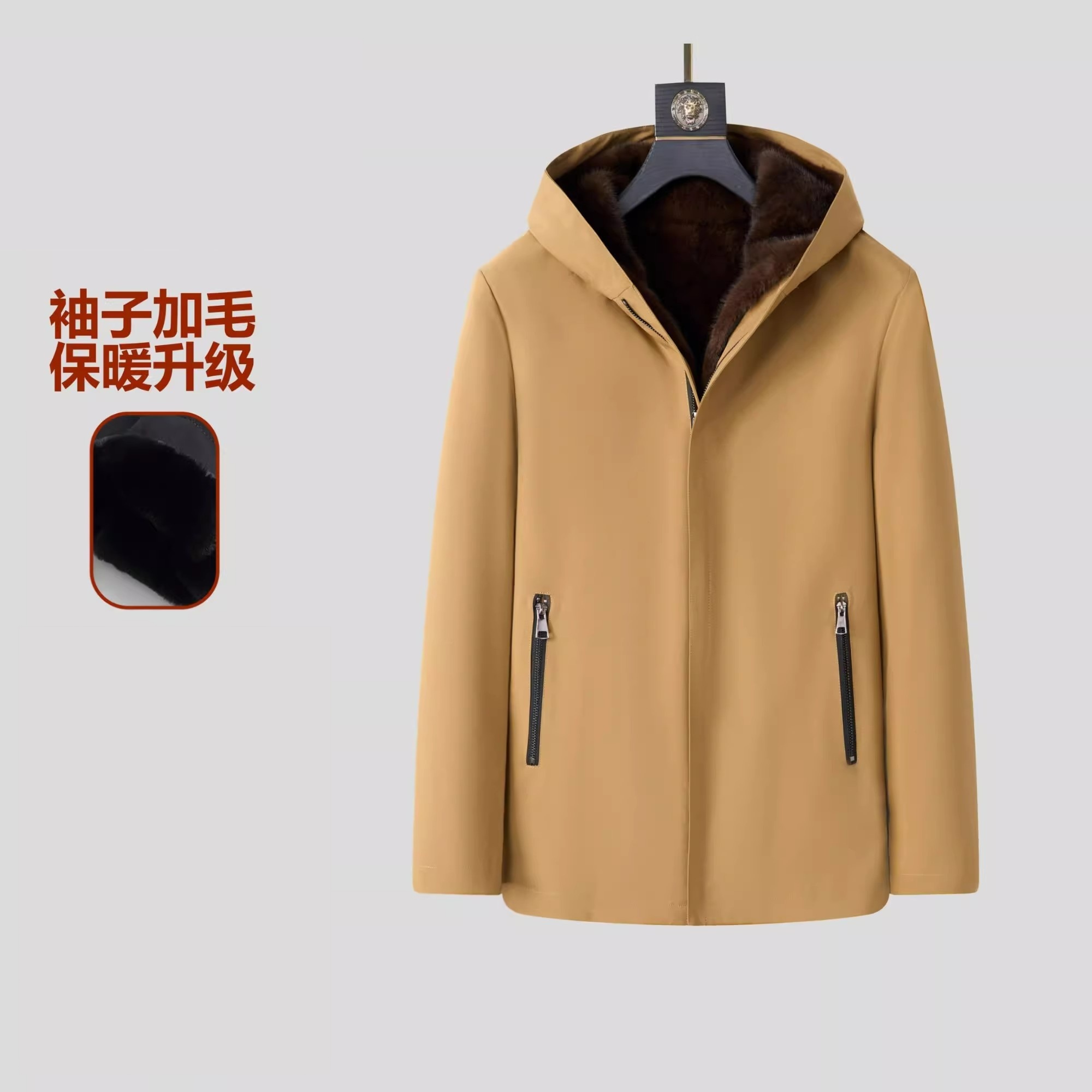 海宁冬新款中长款轻奢派克服内胆外壳可脱卸男款加厚高级感男装