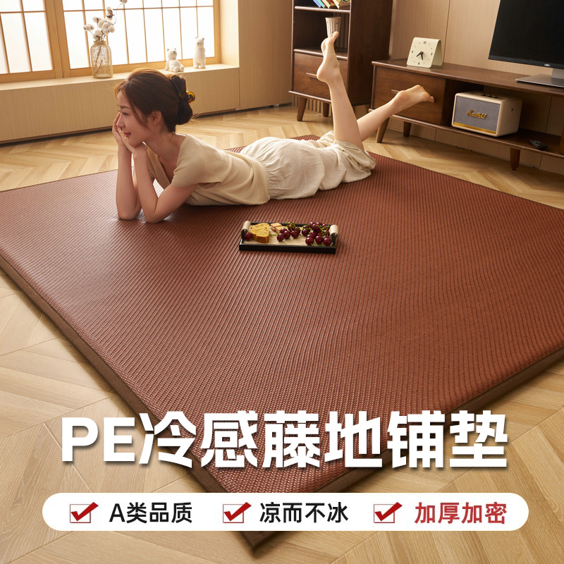 夏季藤席凉席地垫家用打地铺睡垫神器冰丝藤软席榻榻米儿童爬爬垫