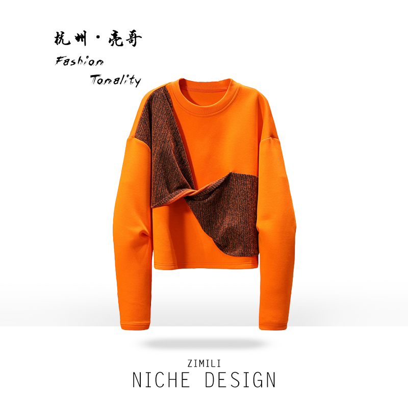 【亮哥女装】2025秋冬新品《橙蝶》爱玛橙蝴蝶结圆领上衣5692-K5