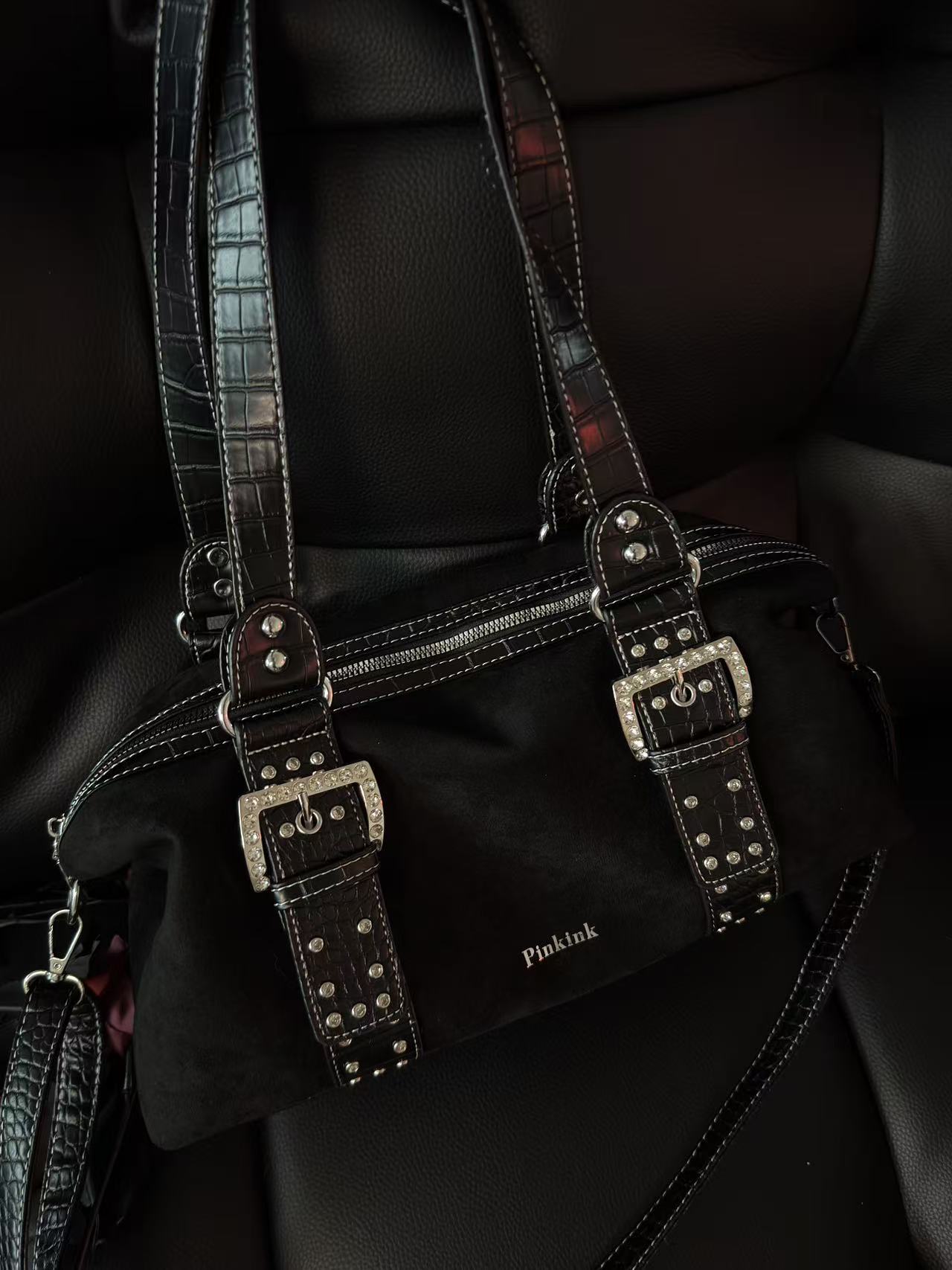 盆栽 辣妹 中古风 机车 小众暗黑设计师款包