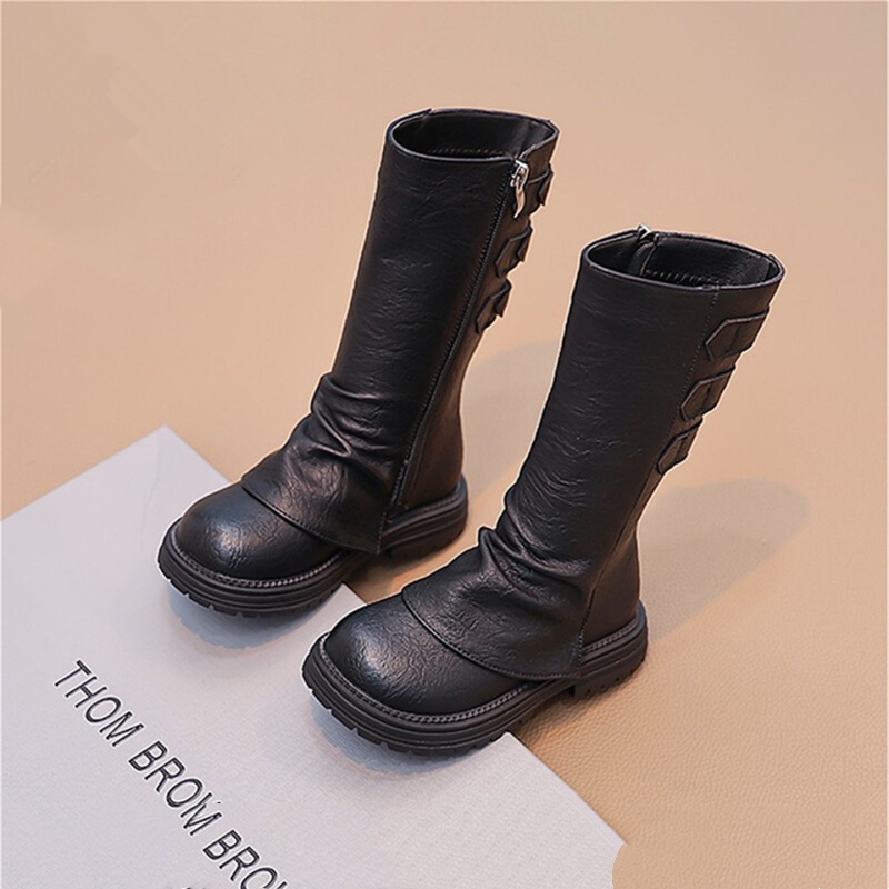 ABC软底女童靴子2025年秋冬新款中大童洋气女宝加绒公主长靴百搭