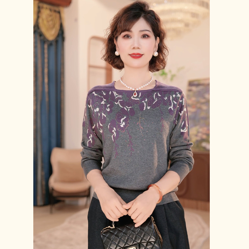 年轻妈妈秋装时尚针织衫套装2025新款洋气毛衣中老年人女装上衣服
