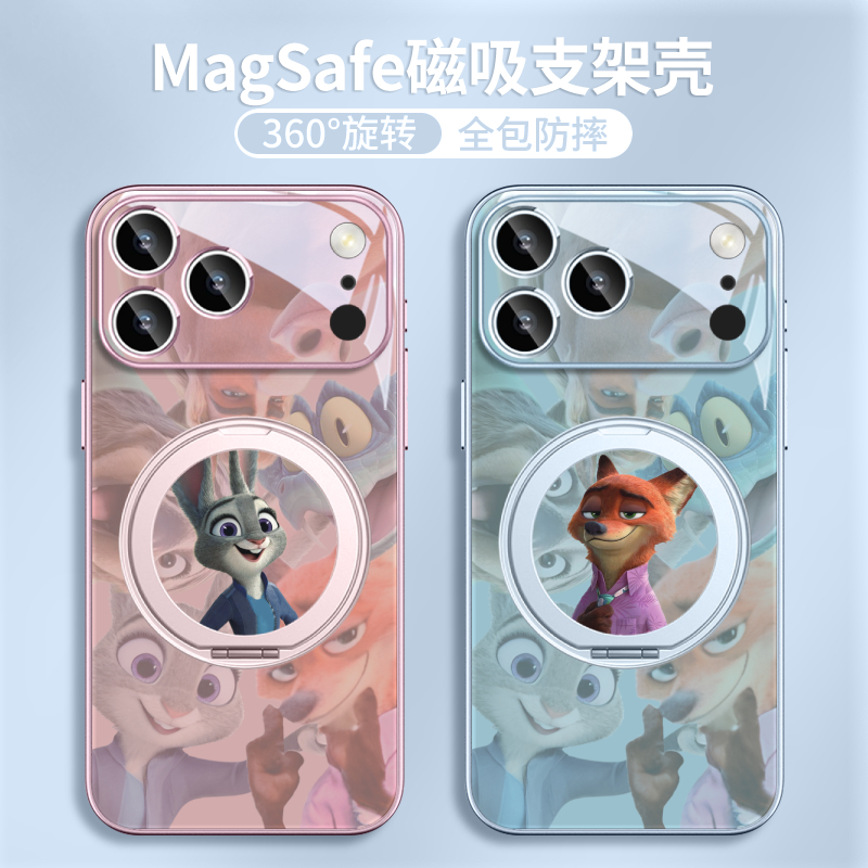尼克朱迪适用苹果17pm磁吸手机壳华为mate70可爱pura80支架小米15