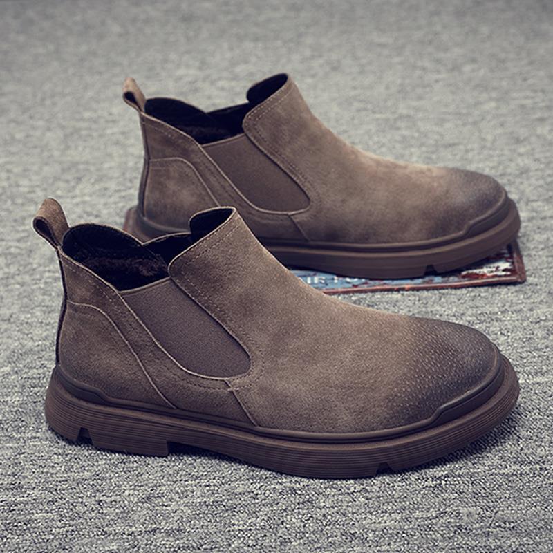 ins秋季新款工装马丁靴男英伦风短靴男鞋靴子中帮冬季切尔西靴潮