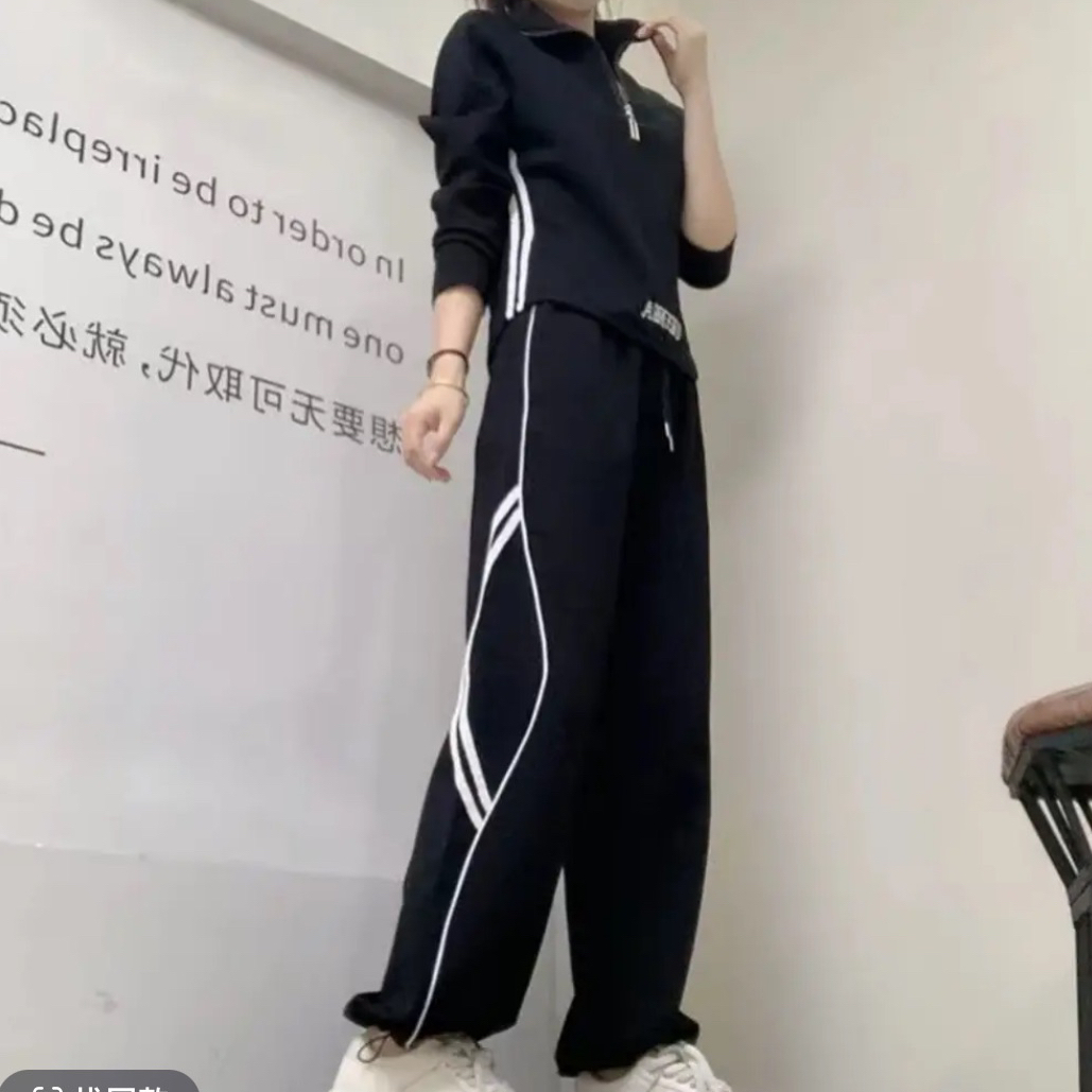 【2加绒】秋季潮流百搭时尚长袖卫衣搭配卫裤套装