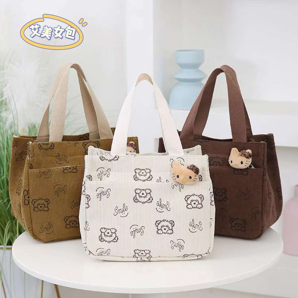 2025新款妈咪包复古四季通用手提包ins简约外出学生上班便当包