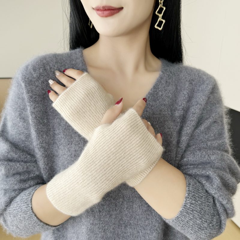 S24 正品 山羊绒半指手套 加厚款 带护腕 秋冬季男女通用舒适轻盈