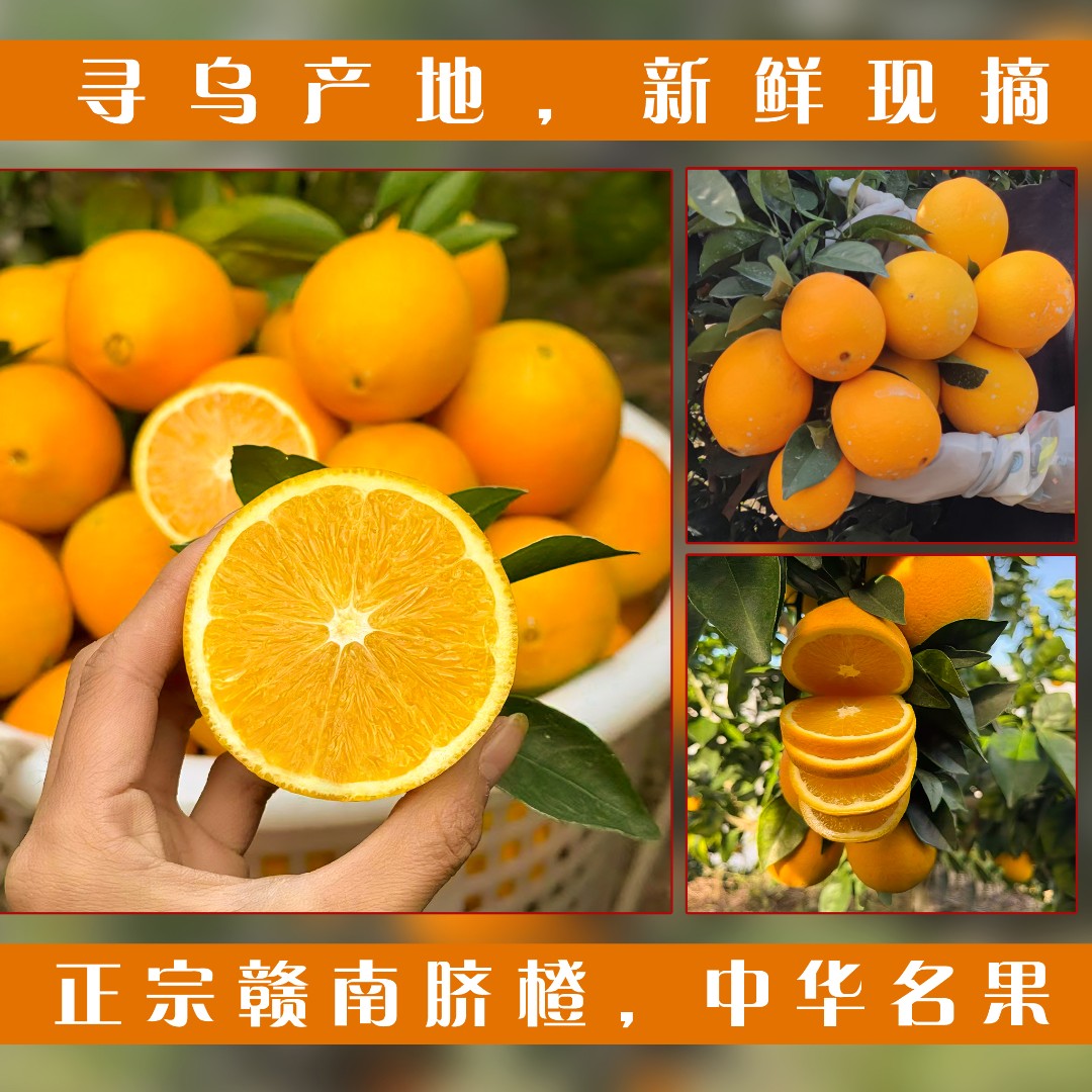 赣南脐橙正宗赣南纽荷尔脐橙新鲜现摘应季水果皮薄肉嫩香味十足