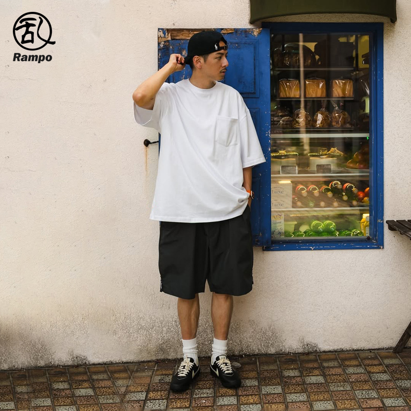 穿搭博主scott同款250g重磅纯棉双纱口袋短袖t恤男款纯色半袖上衣