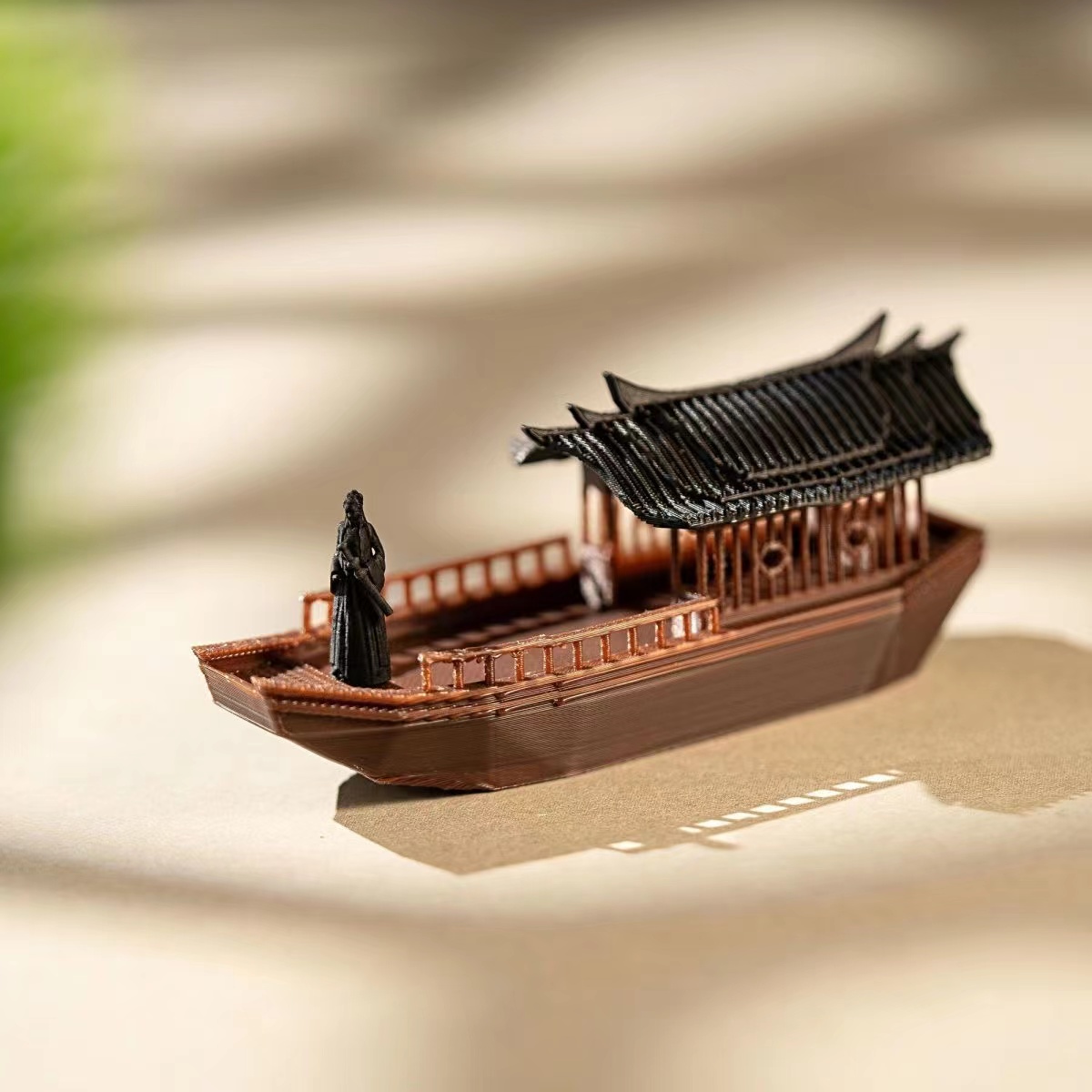 乌蓬船【可摆放桌摆】古风可漂浮客船可下水假山石水陆缸造景