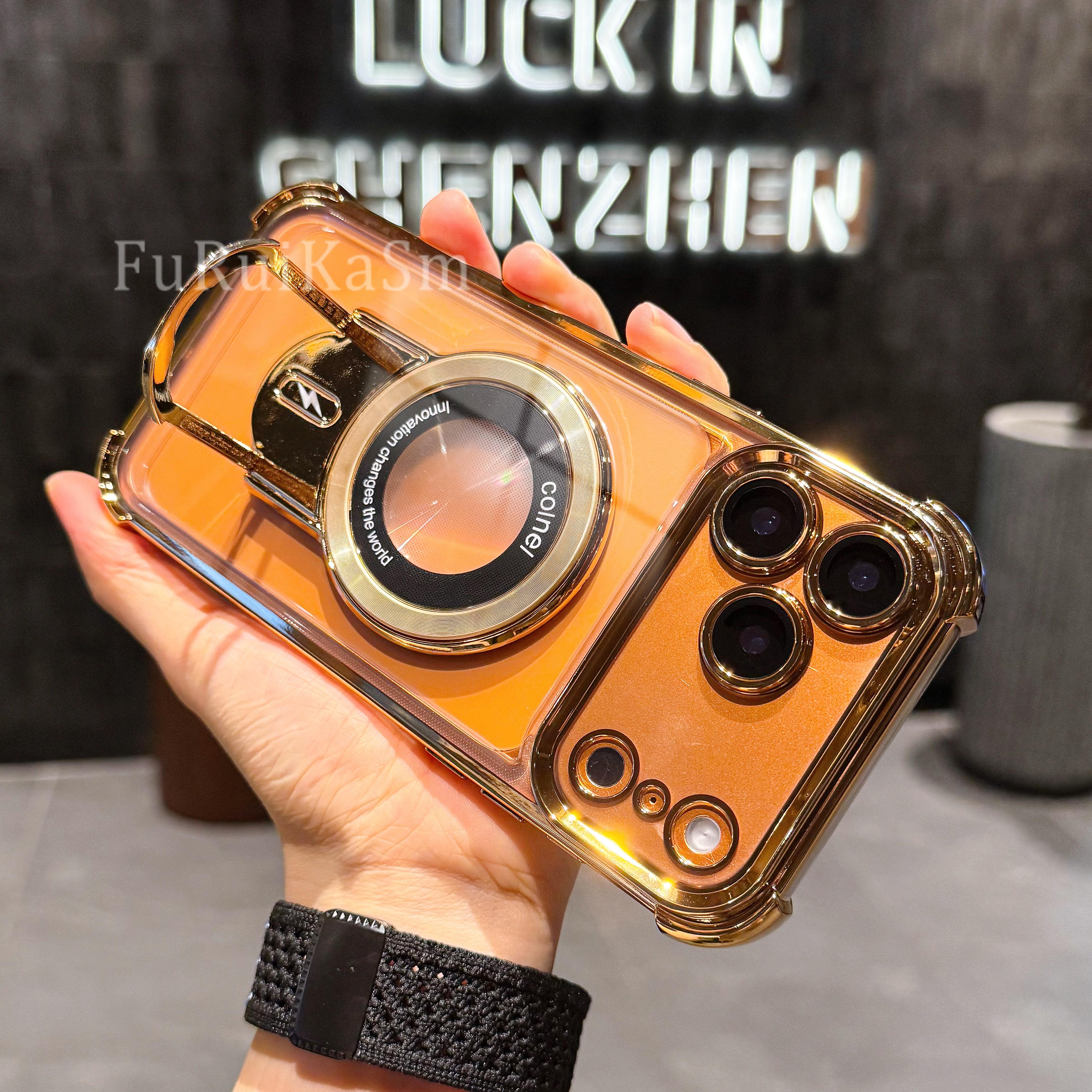 创意拉杆支架磁吸气囊防摔适用苹果17promax手机壳16promax全包17