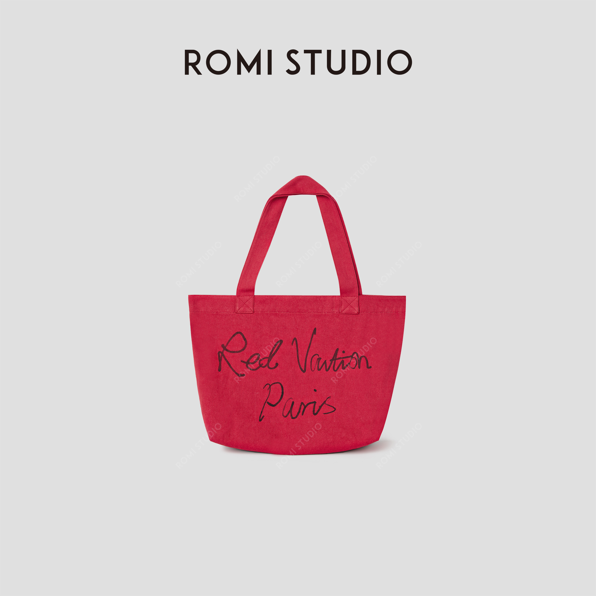 ROMI STUDIO基础简约棉质烫印logo帆布包 RWCRP33901