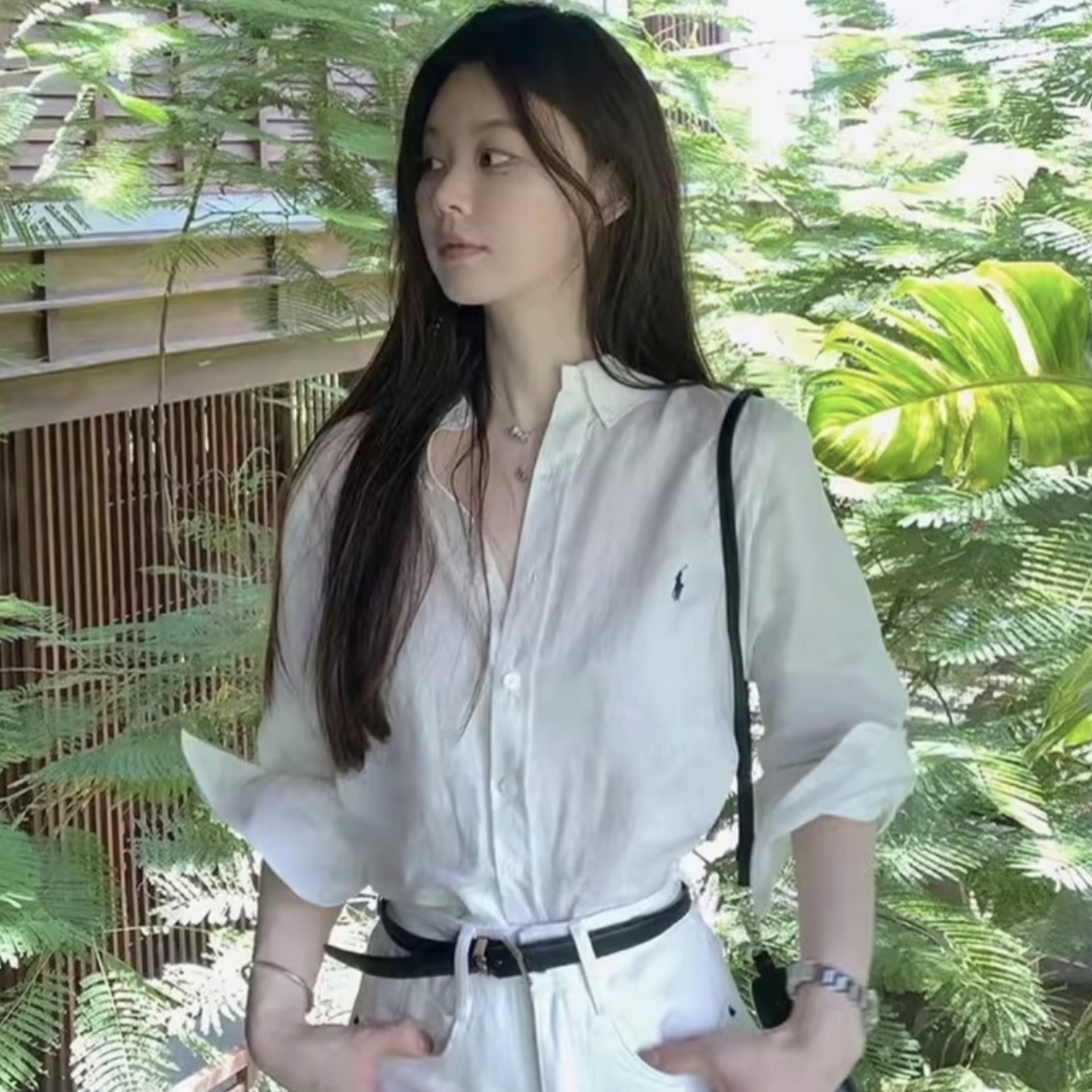 宽松防晒衬衫棉麻高级感衬衫女刺绣点缀轻奢薄款透气白衬衫女款