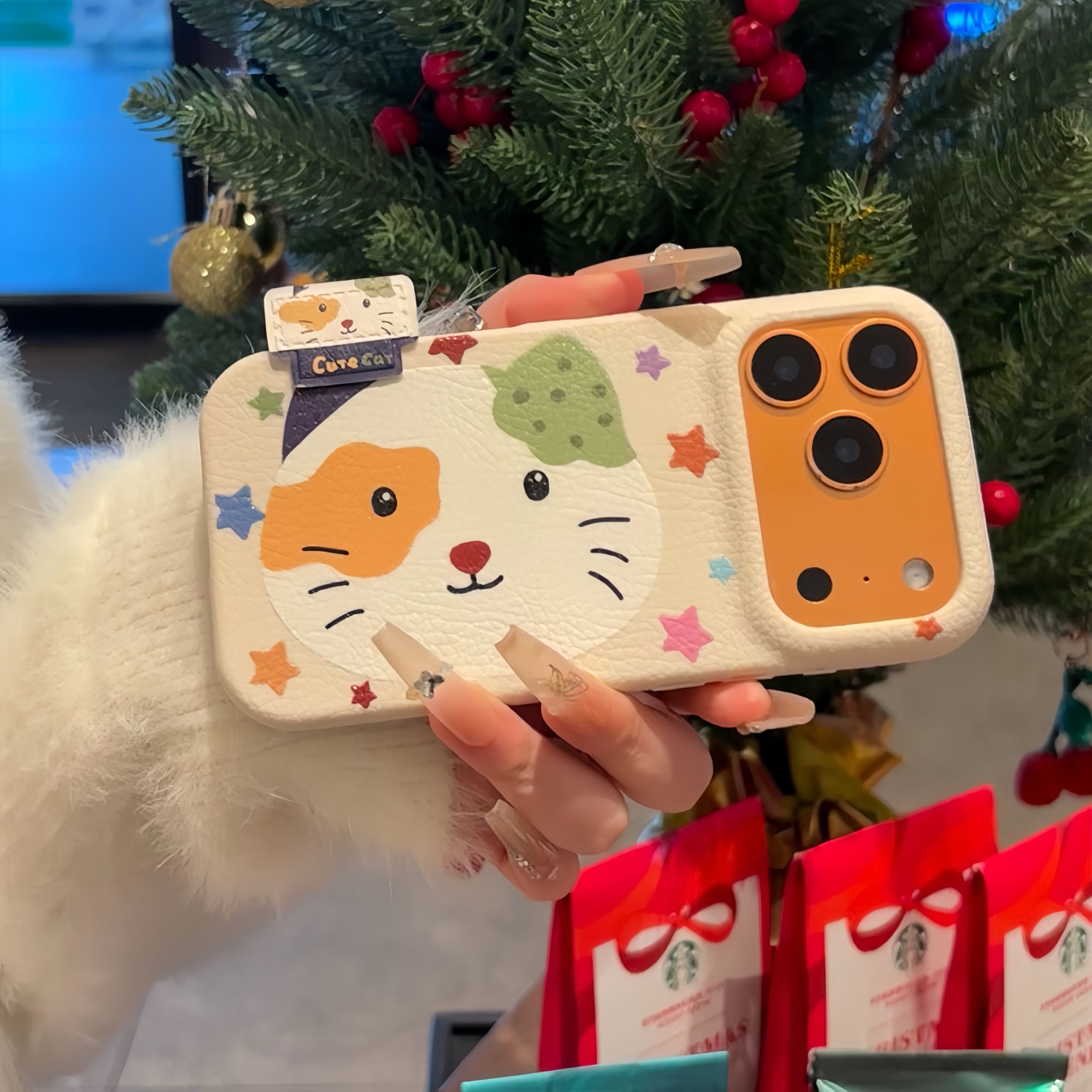 星星小怪猫咪标签适用iPhone17/16手机壳苹果华为vivoppo小米14软