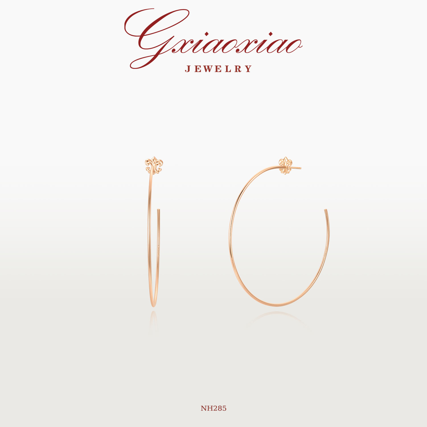 G XIAOXIAO耳饰 轻奢气质高级CNC鸢尾花大C圈个性耳环NH284NH285