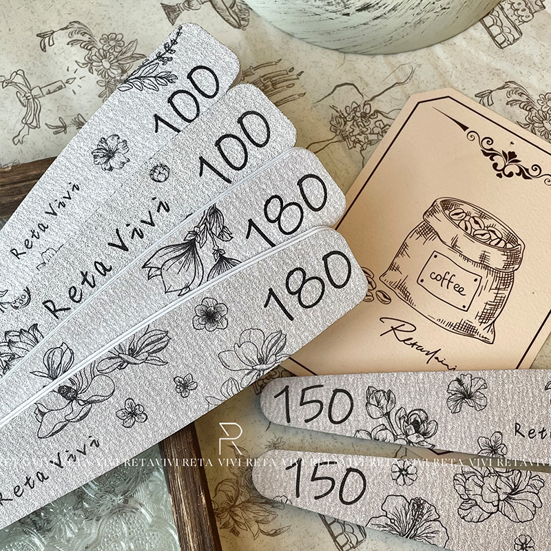 RETA VIVI 3.0美甲海绵硬搓搓条手绘花卉款专业美甲工具修型抛光