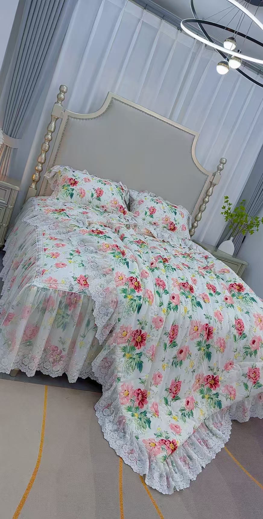 莫代尔床裙四件套韩式