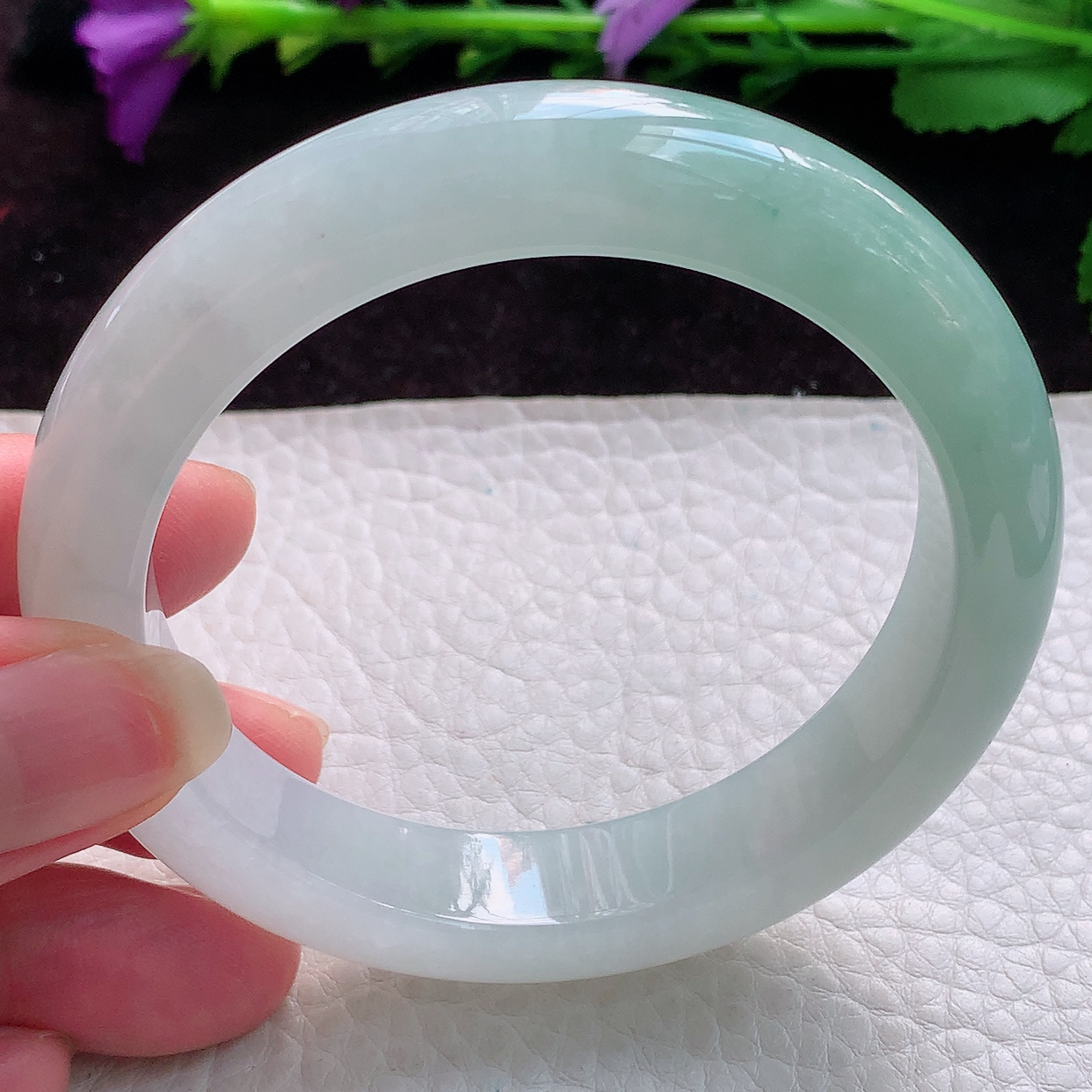 r实拍57*12.5*9平安镯 缅甸翡翠手镯半山水厚装宽边玉手镯 珠宝镯