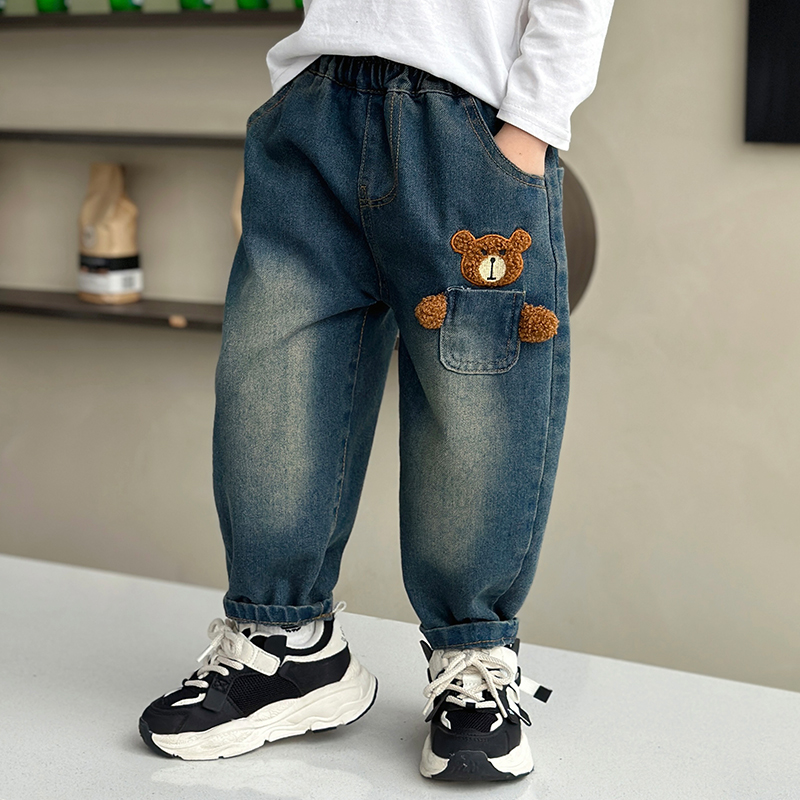男童牛仔裤春秋新款男孩休闲裤小童长裤宝宝秋装童装儿童裤子秋季