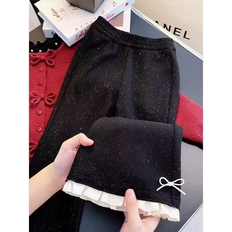 女童小香风微喇春秋2025年新款儿童休闲裤喇叭裤春装洋气裤子长裤