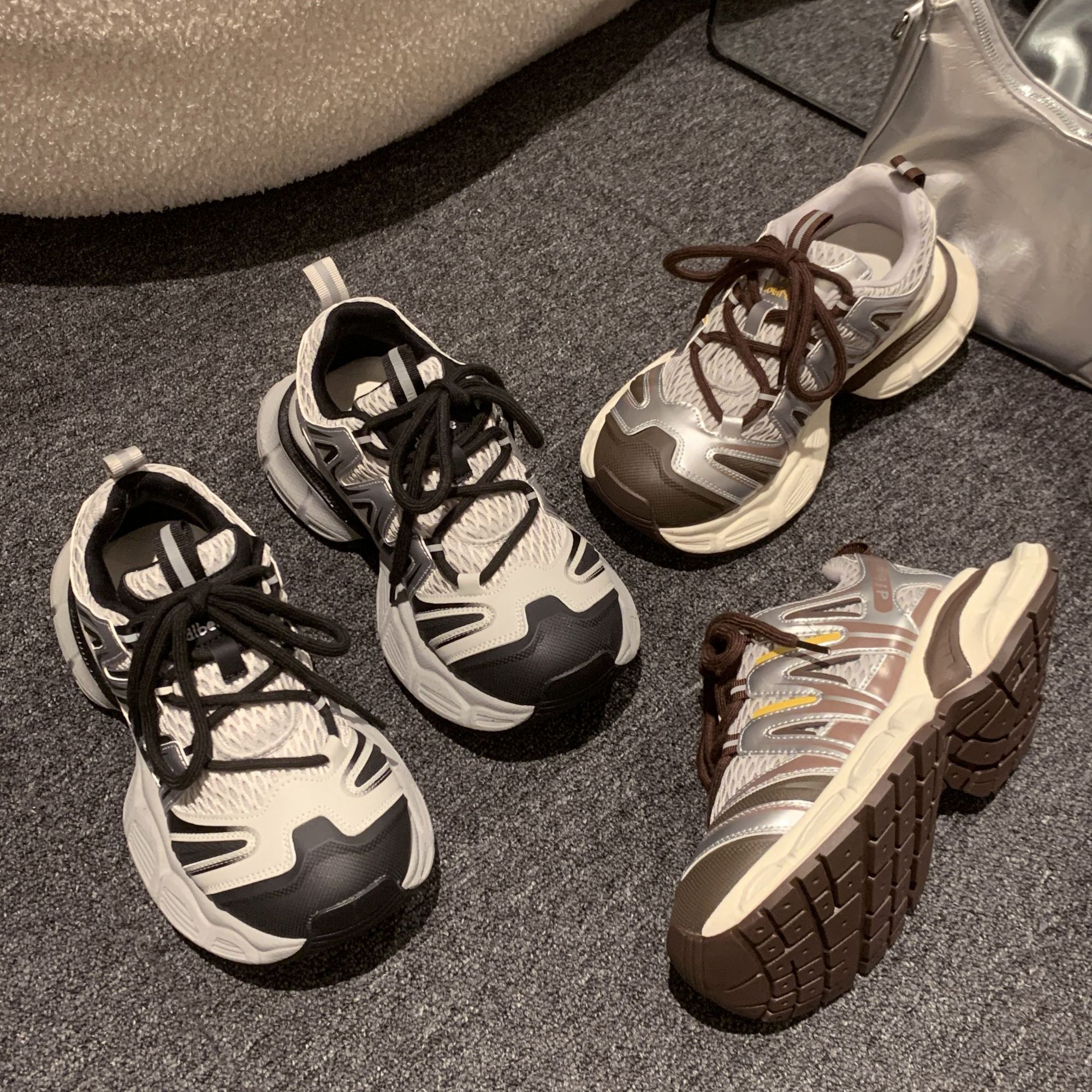 贾不假老爹鞋女款2025新款秋冬热款复古休闲百搭小个子厚底运动鞋