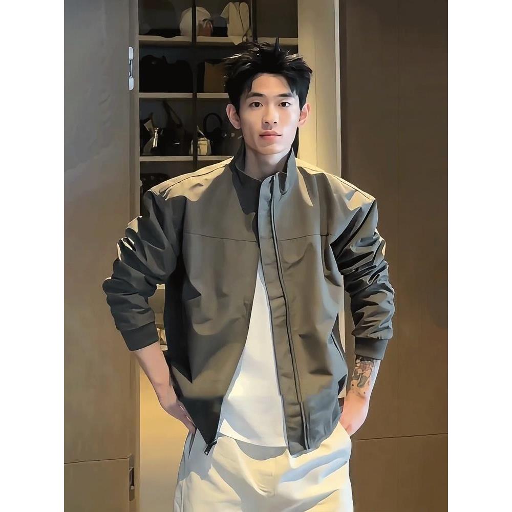 美式三防飞行夹克男款秋季高级感痞帅立领棒球服cleanfit短款外套