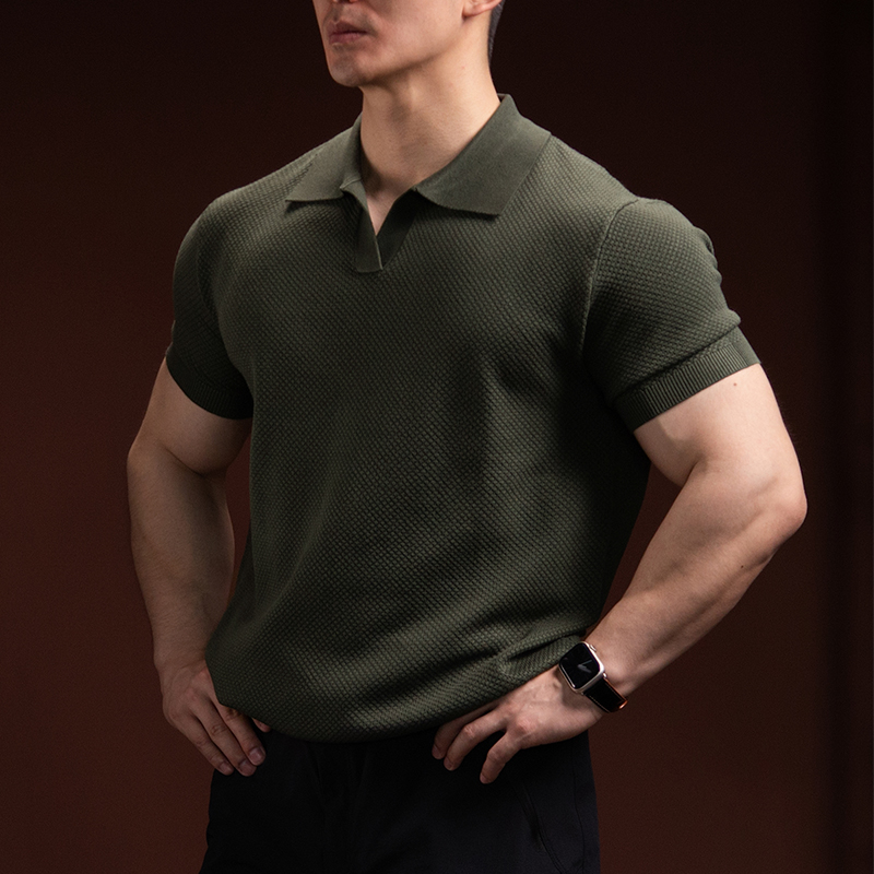 BARBRO短袖POLO衫男士跑步健身训练服速干透气翻领T恤半袖上衣夏